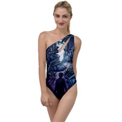 Horror Psychedelic Art To One Side Swimsuit by Cowasu