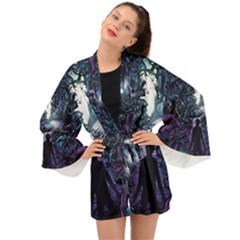 Horror Psychedelic Art Long Sleeve Kimono by Cowasu