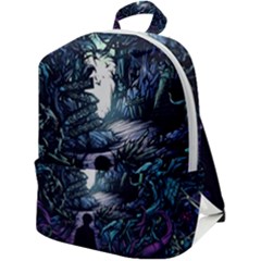 Horror Psychedelic Art Zip Up Backpack by Cowasu