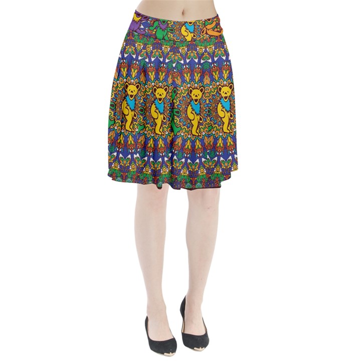 Grateful Dead Pattern Pleated Skirt