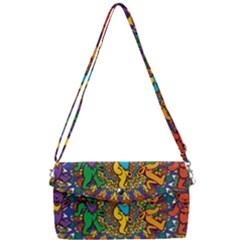 Grateful Dead Pattern Removable Strap Clutch Bag by Cowasu