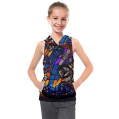 The Game Monster Stained Glass Kids  Sleeveless Hoodie by Cowasu