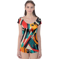 Colorful Abstract Boyleg Leotard  by Jack14