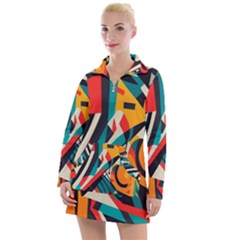 Colorful Abstract Women s Long Sleeve Casual Dress by Jack14