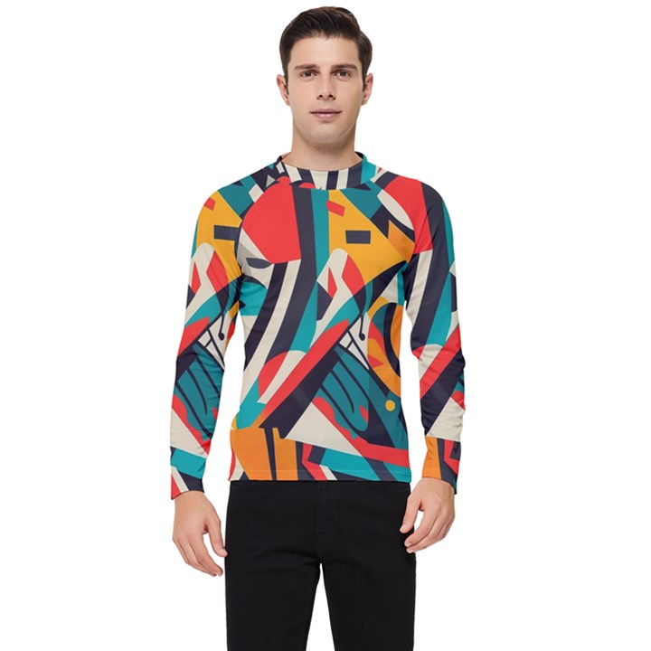 Colorful Abstract Men s Long Sleeve Rash Guard