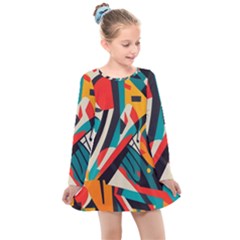 Colorful Abstract Kids  Long Sleeve Dress by Jack14