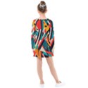 Colorful Abstract Kids  Long Sleeve Dress View2