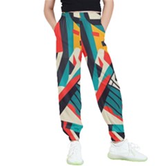 Colorful Abstract Kids  Elastic Waist Pants by Jack14