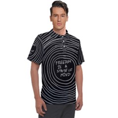 Psychedelic Art Freedom Is A State Of Mind Trippy Quotes Men s Polo Tee by Bangk1t