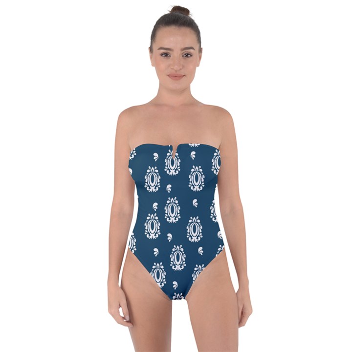 Pattern Baroque Art Drawing Tie Back One Piece Swimsuit