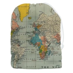 Vintage World Map Drawstring Pouch (3xl) by Cowasu