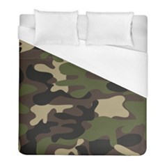 Texture Military Camouflage Repeats Seamless Army Green Hunting Duvet Cover (full/ Double Size) by Cowasu