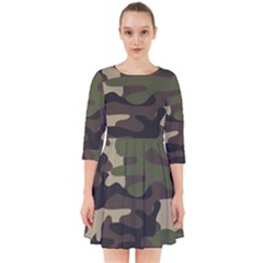 Texture Military Camouflage Repeats Seamless Army Green Hunting Smock Dress by Cowasu