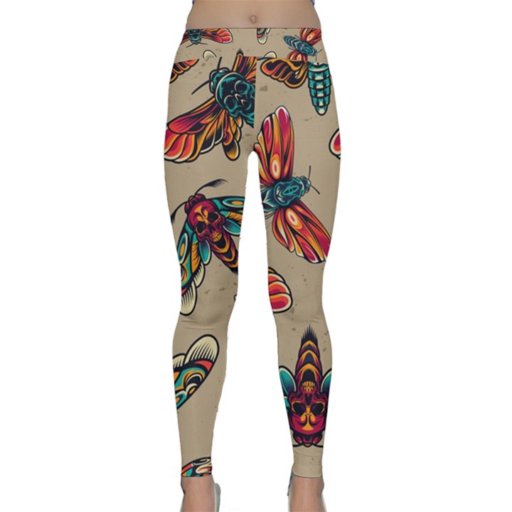 Tattoos Colorful Seamless Pattern Classic Yoga Leggings