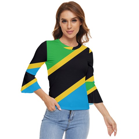 Flag Of Tanzania Bell Sleeve Top by Amaryn4rt