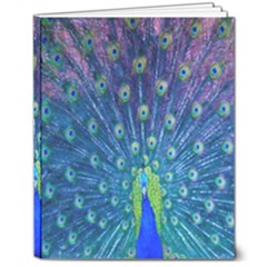 Amazing Peacock 8  X 10  Hardcover Notebook by Simbadda