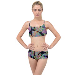 Autumn Pattern Dried Leaves Layered Top Bikini Set by Simbadda