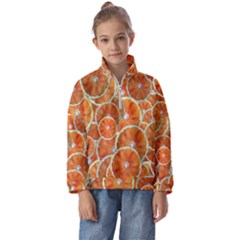 Oranges Background Texture Pattern Kids  Half Zip Hoodie by Simbadda