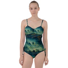 Green Tree Forest Jungle Nature Landscape Sweetheart Tankini Set by Ravend