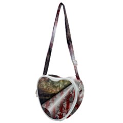 Independence Day Background Abstract Grunge American Flag Heart Shoulder Bag by Ravend