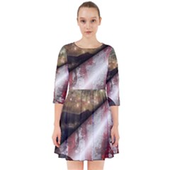 Independence Day Background Abstract Grunge American Flag Smock Dress by Ravend