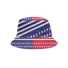 American Flag Patriot Red White Inside Out Bucket Hat (kids) by Celenk