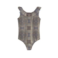 Abstract Wood Design Floor Texture Kids  Frill Swimsuit by Celenk