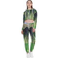 Acrylic Abstract Art Design  Cropped Zip Up Lounge Set by Rbudhiya