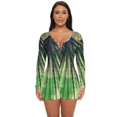 Acrylic Abstract Art Design  Long Sleeve Boyleg Swimsuit by Rbudhiya