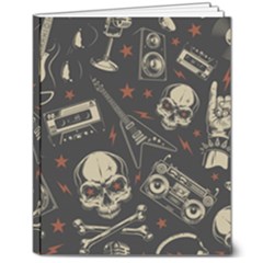 Grunge Seamless Pattern With Skulls 8  X 10  Softcover Notebook by Amaryn4rt