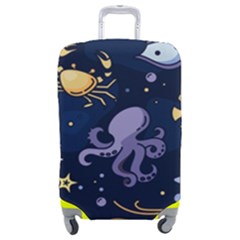 Marine-seamless-pattern-thin-line-memphis-style Luggage Cover (medium) by uniart180623