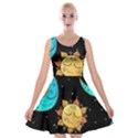 Seamless-pattern-with-sun-moon-children Velvet Skater Dress View1