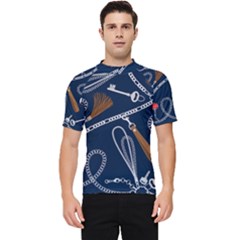 Chains-seamless-pattern Men s Short Sleeve Rash Guard by uniart180623