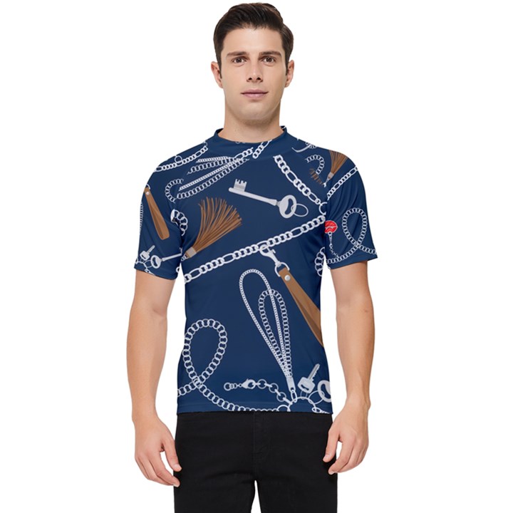 Chains-seamless-pattern Men s Short Sleeve Rash Guard