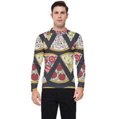 Vector-seamless-pattern-with-italian-pizza-top-view Men s Long Sleeve Rash Guard by uniart180623