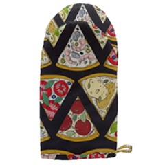 Vector-seamless-pattern-with-italian-pizza-top-view Microwave Oven Glove by uniart180623