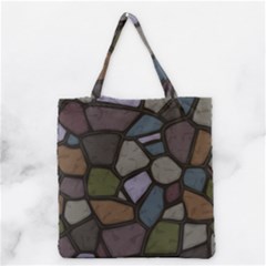 Cartoon-colored-stone-seamless-background-texture-pattern - Grocery Tote Bag by uniart180623