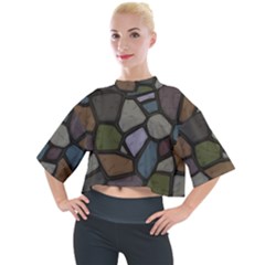 Cartoon-colored-stone-seamless-background-texture-pattern - Mock Neck Tee by uniart180623