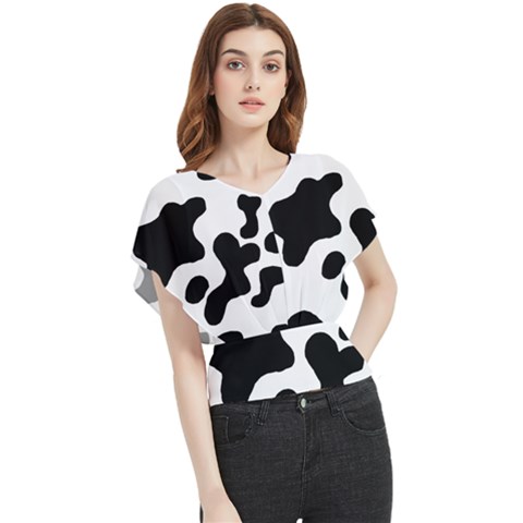 Cow Pattern Butterfly Chiffon Blouse by uniart180623