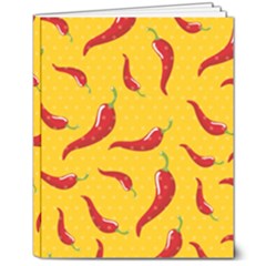 Chili-vegetable-pattern-background 8  X 10  Softcover Notebook by uniart180623