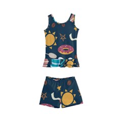 Seamless-pattern-with-breakfast-symbols-morning-coffee Kids  Boyleg Swimsuit by uniart180623