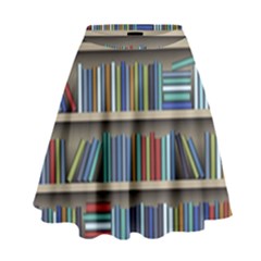 Bookshelf High Waist Skirt by uniart180623