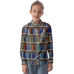 Bookshelf Kids  Long Sleeve Shirt by uniart180623