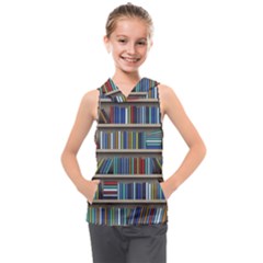 Bookshelf Kids  Sleeveless Hoodie by uniart180623