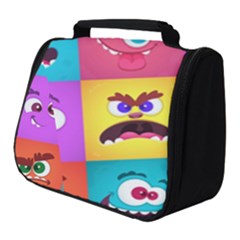 Monsters-emotions-scary-faces-masks-with-mouth-eyes-aliens-monsters-emoticon-set Full Print Travel Pouch (small) by uniart180623