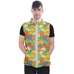 Seamless Pattern With Doodle Bunny Men s Puffer Vest by uniart180623