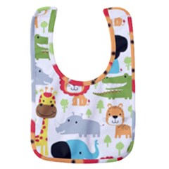 Seamless-pattern-vector-with-animals-cartoon Baby Bib by uniart180623