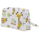 Vector-pattern-with-cute-giraffe-cartoon Wristlet Pouch Bag (Large) View2