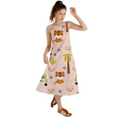 Cute-tiger-car-safari-seamless-pattern Summer Maxi Dress by uniart180623