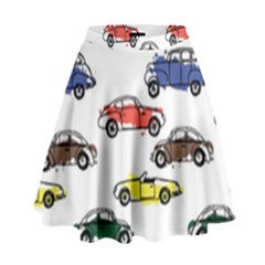 Cars-pattern High Waist Skirt by uniart180623